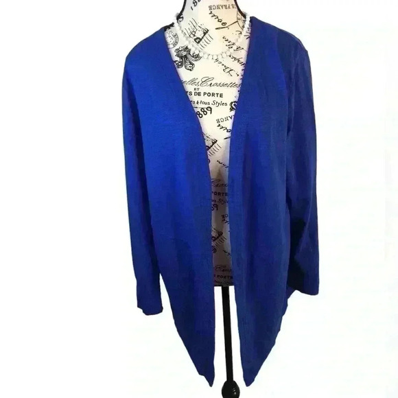 Chicos The Ultimate Tee Size 2 Large Women’s Blue Open Front Blazer Modal Blend - Picture 1 of 5